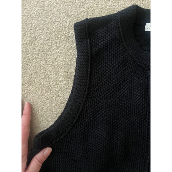 J. Crew NWT Women's Cropped Button Up Sweater Shell Black Knit Vest 2025- L - Picture 6 of 9